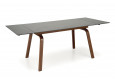 LOZANO išskleidžiamas stalas 140-200/82/76 cm, juodo marmuro / riešuto sp.