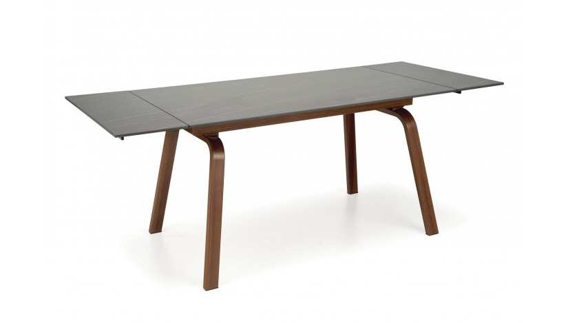 LOZANO išskleidžiamas stalas 140-200/82/76 cm, juodo marmuro / riešuto sp.