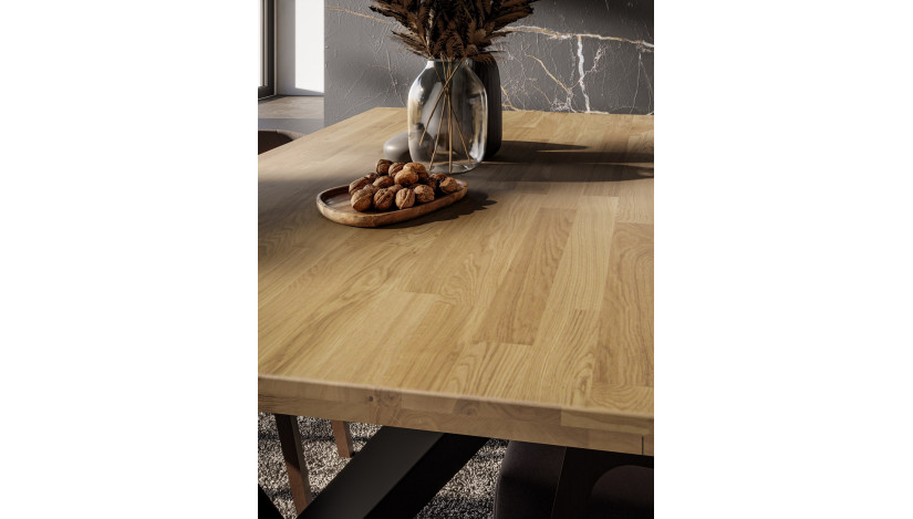 Stalas MALMO LINEAR 180x100 ąžuolo masyvas