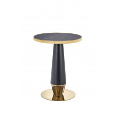 MOLINA apvalus stalas 59/74 cm, juodo marmuro / aukso sp.