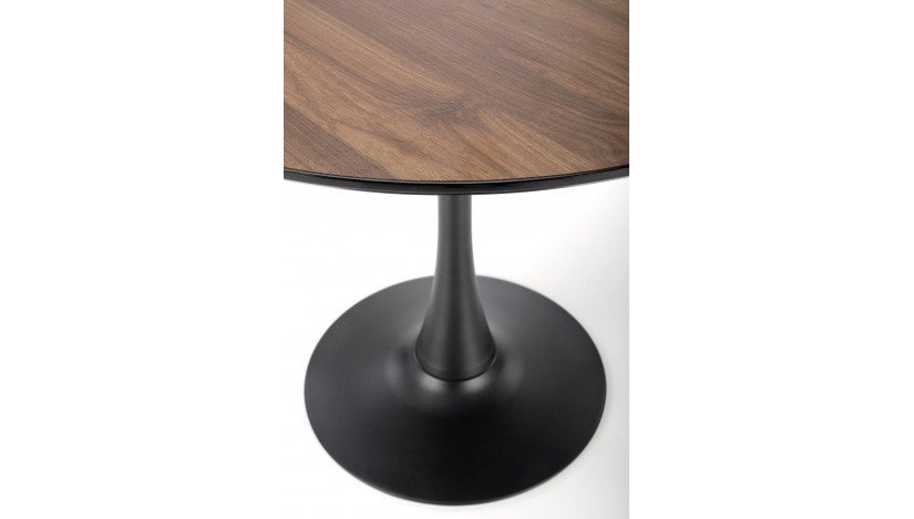 OLMO apvalus stalas 90/73 cm, riešuto / juoda sp.