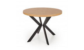 PERONI apvalus išskleidžiamas stalas 100-250/100/75 cm auksinis ąžuolas / juoda sp.