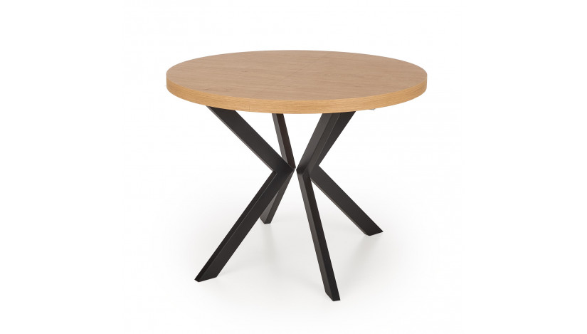 PERONI apvalus išskleidžiamas stalas 100-250/100/75 cm auksinis ąžuolas / juoda sp.