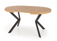PERONI apvalus išskleidžiamas stalas 100-250/100/75 cm auksinis ąžuolas / juoda sp.