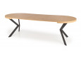 PERONI apvalus išskleidžiamas stalas 100-250/100/75 cm auksinis ąžuolas / juoda sp.