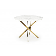 RAYMOND 2 stalas 100/73 cm, balto marmuro / auksinė sp.