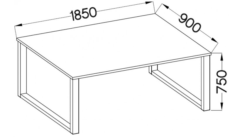 IMPERIAL 185x90 lancelot stalas loftinis